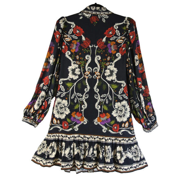 NEW, Farm Rio Roccoco Floral Minidress in Multicolor Sz S #MD1233 - Picture 5 of 8